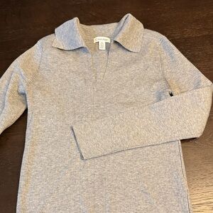 Calvin Klein Light Gray Medium Ribbed Sweater
